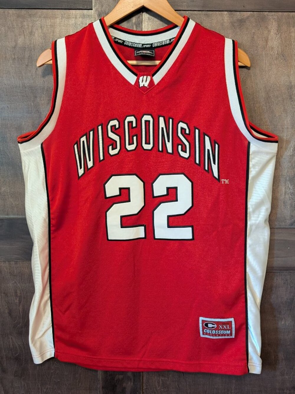 Colosseum Wisconsin Badgers‎ Basketball Jersey Red White Men's L